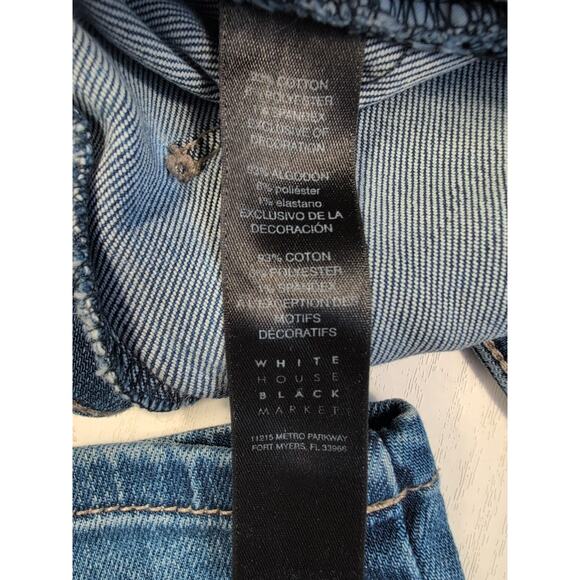 White House Black Market Girlfriend Jeans Women’s 4 (M 31x29) Embroidered Floral - Picture 11 of 12